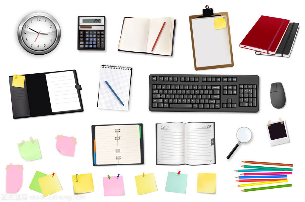 商業(yè)與辦公用品 高效辦公耗材的矢量時(shí)代